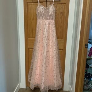 Long Pink homecoming dress